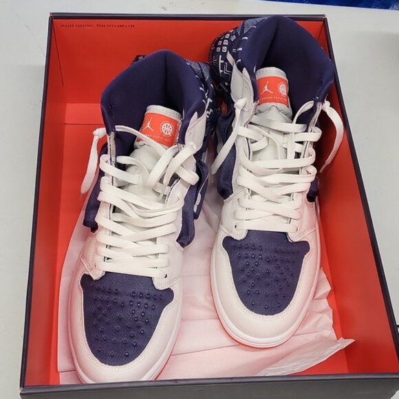Nike Air Jordan 1 Utility Q Quai High Retro White Blue Red Men's Size 12 - Picture 1 of 10
